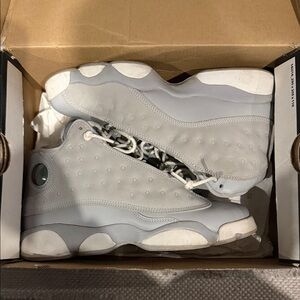 Jordan Gray and White Sneakers